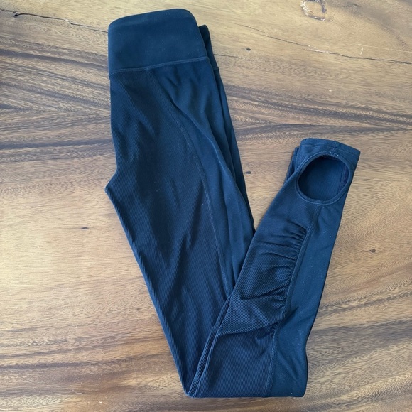 Athleta Girl Black Grace High Rise Stirrup Tight Leggings Size L/12 - Picture 4 of 5